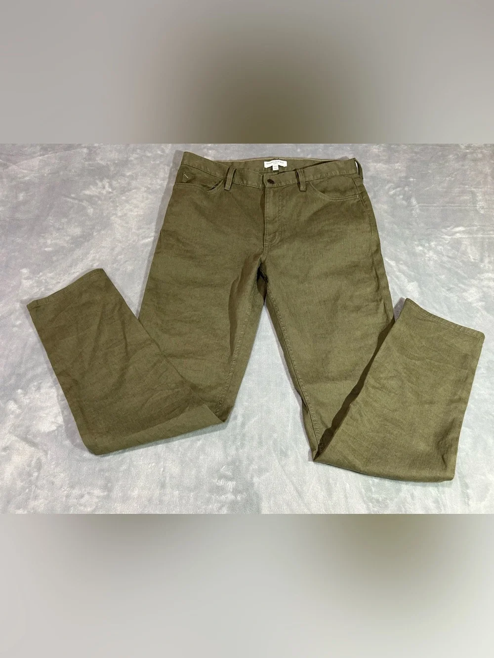 Banana Republic Linen Blend Slim Fit Olive Green Pants- 34x32